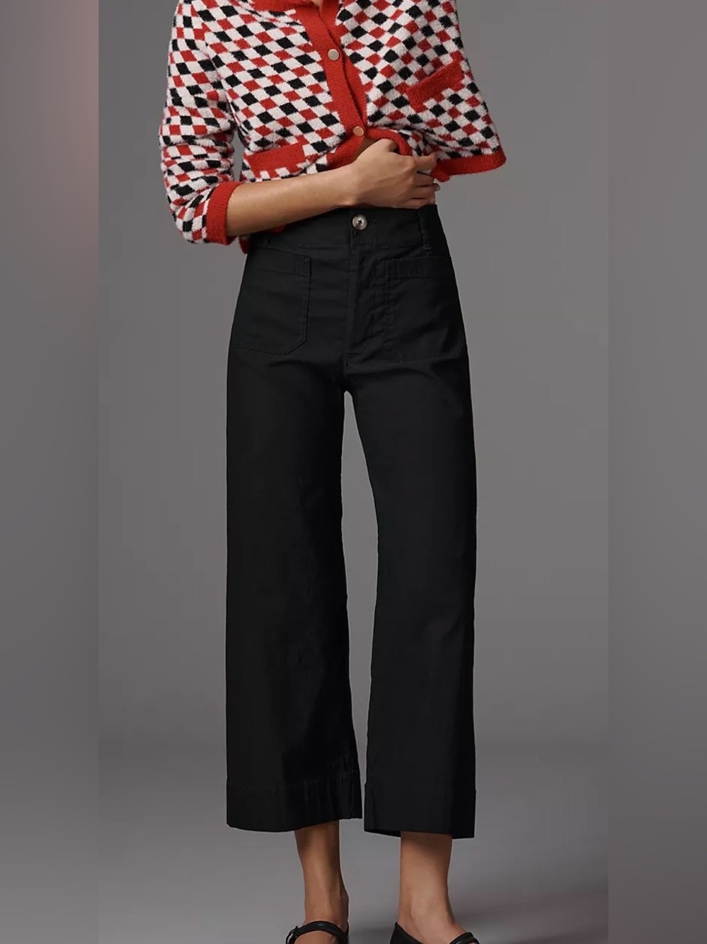 Anthropologie Black Wide-Leg Colette Pants by Maeve